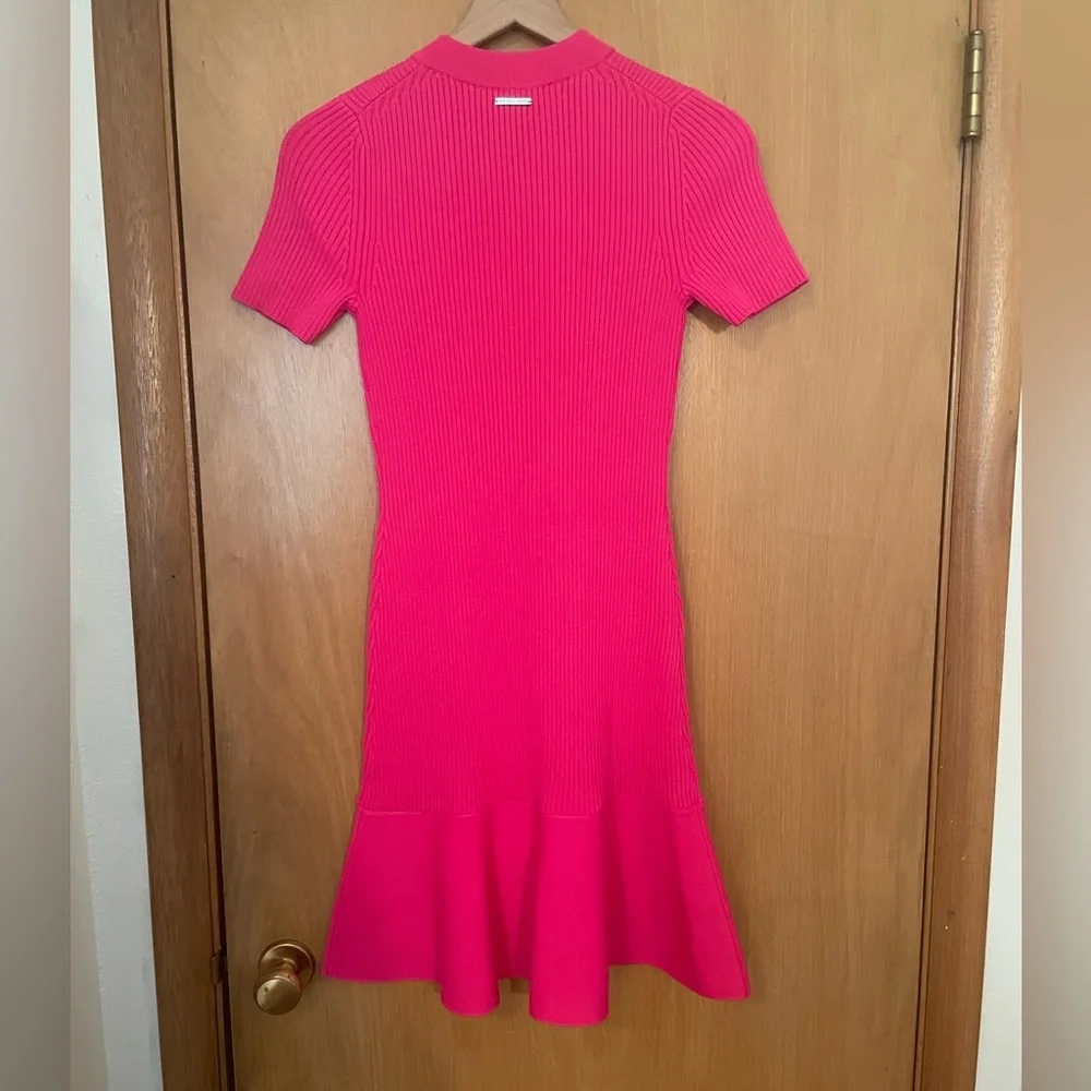NWT Michael Kors Barbiecore Pink Preppy Bodycon Dress Size S.